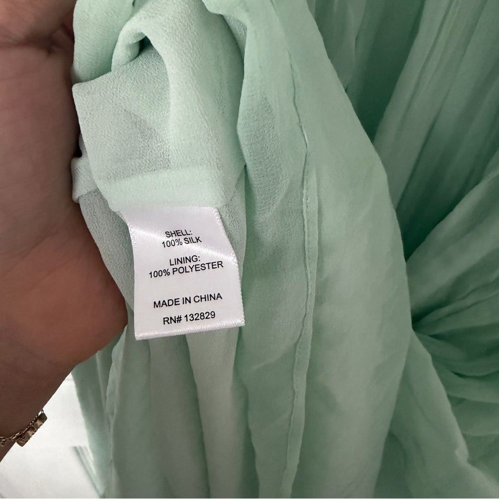 Helsa The Siren Dress in Silk Chiffon in Mint & Black Size XS NEW! With tags! - Picture 8 of 12